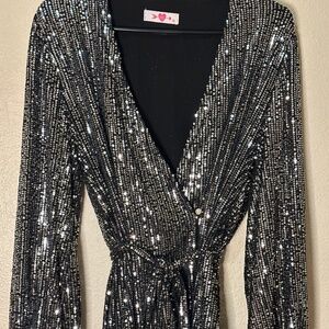 Buddy Love Sequin Black Cocktail Dress
